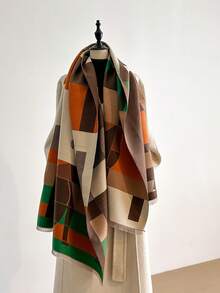 1 chiếc khăn choàng cổ ấm áp bằng vải cashmere giả jacquard họa tiết mèo tối giản, thích hợp cho phòng có máy lạnh, khăn choàng cổ đa năng thời trang cho mùa thu/đông dành cho nữ, khăn choàng mùa đông cho trang phục - Nhiều màu - Xem 11