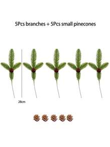 20/50 Piezas Conos de piña decorativos falsos y convenientes de estilo DIY para decoración de Navidad, otoño, invierno y hogar. Decoración realista de piñas artificiales para coronas navideñas, regalos y decoración de dormitorio.