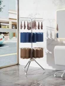 170x68.5cm可折叠三层24夹大容量晾衣架独立式毛巾架阳台晾衣架 - 彩色 - 查看 3