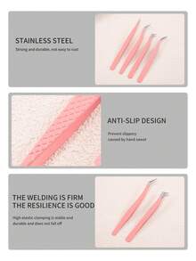 4pcs/2pcs/1pc Professional High-Quality High-Precision Stainless Steel Eyebrow, Eyelash Tweezers, Suitable For Facial Hair, Ingrown Hair, Eyelash Extension, Eyelash Lift, Eyebrow Grooming Beauty Tools