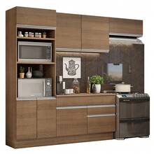 Mueble De Cocina Completo Rustic Glamy Madesa 270cm - Marrón - Ver 1