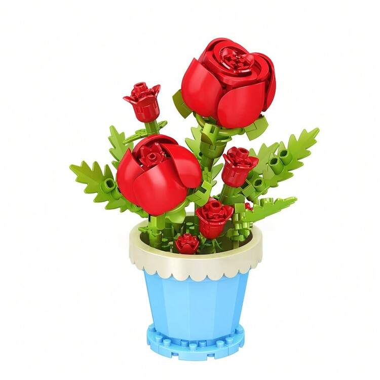1 微粒盆栽花卉积木，DIY 多彩花卉系列积木，装饰花束，适合生日、父亲节、母亲节、教师节、节日、婚礼、毕业典礼、新年、圣诞节礼物 - 彩色 - 查看 16