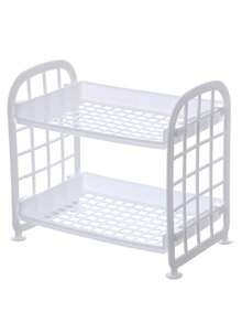 双层镂空浴室厨房台面收纳架，化妆品收纳架，客厅窄缝收纳架