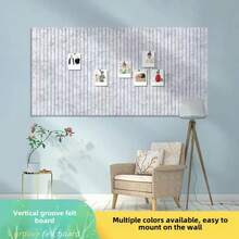 1 件 40*60 厘米垂直凹槽毛毡板，北欧风格创意毛毡留言板，照片背景墙装饰，工作展示墙纸墙纸墙贴房间装饰厨房卧室客厅装饰 - 銀灰色 - 查看 5