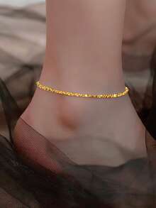 925 Sterling Silver Minimalist Shimmering Anklet For Women, Unique Design Elegant Gift - Baby's Breath - View 3