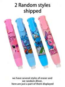 Disney Random Style Disneys Kawaii Stitch Press Eraser Cartoon Cute Stitch&Lilo Stationery Office Supplies Colorful Eraser (Some Parts May Be Random)