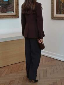 DEEKA Dampendlare High-End Lös Kavaj med Kjol och Midja, Vår & Höst - Brun - Visa 11