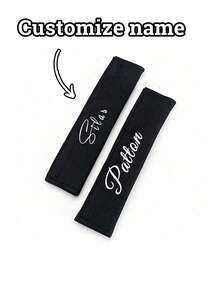 1pc Customized Embroidered Name Car Seat Belt Shoulder Pad, Backpack Shoulder Pad, Safety Belt Anti-Chafing Cover, Multi-Purpose Shoulder Strap Pad, Suitable For All Seasons And Vehicle Models, Also Applicable To Backpack Straps, Camera Straps