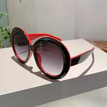 New Women's Glasses Large Frame Fashion Color Block Design  Versatile Suitable For Daily Wear Decoration - Đen chuyển màu xám - Xem 6