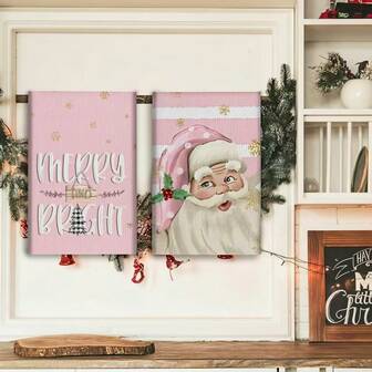 2 Stücke Weihnachts-Themen Servietten mit Weihnachtsmann- und Weihnachtsbaum-Muster, 40x60 cm, aus Polyestermaterial mit Schneeflocken-Dekoration, perfekt für Weihnachtskochen, Backen, Badezimmerreinigung und Outdoor-Partys. Es ist ein ideales Weihnachtsgeschenk.