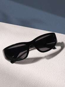 1 PC Women's Acrylic Wrap Shape Y2K Outdoor Cycling Fashion Glasses For Daily Outdoor Sports Use Beach Accessories For Women Glasses Shades Y2KFest Music Fest For Summer Beach Vacation,Outdoor,Travel Street Y2k Style Oversized Wrap Frame For Music Festival Preppy Style For Back To School - Black 2 - 查看 1