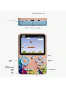 1pc Portable Handheld Game Console With Wired Controller Support, Suitable For Multiplayer And TV Connection. Lightweight And Compact, With Rich Content Library And Long-Lasting Battery, Ideal For Outdoor Gaming. Perfect Birthday Gift, Package Includes Game Console, TV Connection Cable, USB Charging Cable, And User Manual, 400mAh Lithium Battery - Multicolor - View 5