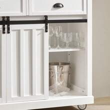 SoBuy Kitchen Storage Trolley Kitchen Cabinet Sideboard Kitchen Island With Stainless Steel Top W116 X D46 X H95cm FKW94-W - White - View 9