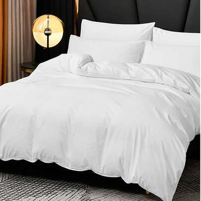 Juego de ropa de cama de 2/3 piezas, juego de ropa de cama de unicolor, decoración acogedora de la habitación, funda nórdica suave, antipelusas, transpirable y antipolvo, 1 funda nórdica + 1/2 fundas de almohada, adecuado para camas individuales, dobles, queen, king y california king, adecuado para dormitorio, habitación de invitados, dormitorio, todas las estaciones, lavable a máquina, decoración de otoño, decoración de la habitación