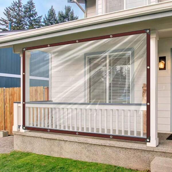 Tarps Heavy Duty Waterproof - 4x6ft-2pcs Plastic Tarp With Grommets Transparent Vinyl Tarp Porch Patio Enclosure Tarpaulin Outdoor Furniture Window Cover2687