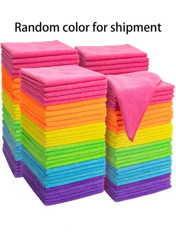 20pcs/Pack Ultra-Soft Microfiber Cleaning Cloths, 11.5" X 11.5", Random Colors, Absorbent Rags, Kitchen Cleaning Cloths, Glass Cleaning Cloths, Multi-Purpose Soft Quick-Dry Sponge Set - Kitchen, Bathroom, Home Essentials - Multicolor - View 11