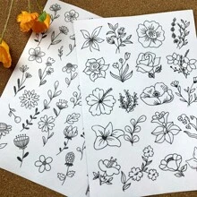 [DIY Embroidery] 60pcs DIY Embroidery Stabilizer | Self-Adhesive Water Soluble Non-Woven Auxiliary Flowers For Beginner's - Multicolor - View 10