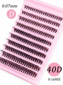 8-16mm Curl D 200/160pcs Cluster False Eyelashes, 100D/80D/60D/40D/30D Fluffy Thick Individual False Eyelashes, Faux Mink Lashes, Reusable DIY Eyelash Extension, Suitable For Beginners To Easily Create Perfect Lashes At Home, Gift For Women And Girls, Eyelash Cluster, Individual False Lashes - Multicolor - View 6