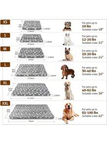 1 Stück Komfort Weiche Haustier Matte aus Flanell Hund Matratze Welpen Streu Matte - Geeignet für Katzen und Hunde, Terylenbefüllung, vielseitiges Design für Innenbereich, weich und warm, maschinenwaschbar