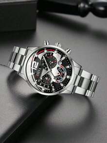 4pcs/Set Men's Quartz Watch Set, Fashion Business Style, Suitable As Important Holiday Gift - Multicolor - View 2