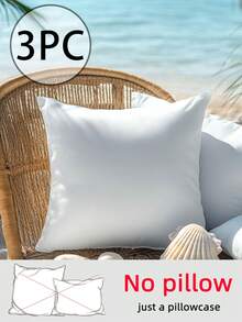 1 件/2 件/3 件纯白色枕套，柔软顺滑，经典款式，轻巧可机洗靠垫套，配有隐形拉链开合，适用于沙发、客厅、卧室装饰，4 种尺寸可选：30*50cm/40*40cm/45*45cm/50*50cm（无枕芯） - 白色 - 查看 14