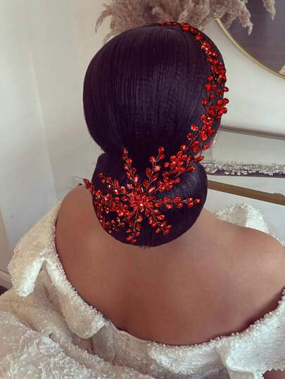 1pc Diamond Bride Headband, Alloy Wedding Hair Accessory