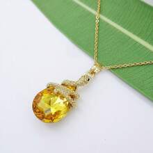 18k Gold Plated Water Drop Crystal Multicolor  Snake Pendant Necklace 16"+2"2025 - 金色 - 查看 10