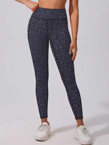 1件装女士高腰提臀紧身打底裤，夏季运动裤，慢跑裤，骑行短裤，健身服，豹纹印花，高弹力，柔软透气，吸湿排汗，适合健身房锻炼、瑜伽、普拉提、户外休闲、运动、跑步、慢跑、锻炼、骑行、网球、羽毛球、足球、高尔夫等春季穿着。 - 紫色 - 查看 3