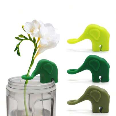 1 khung đỡ cây dễ thương, giá đỡ cây trồng, khung đỡ cây thủy canh hình voi bằng silicon, dụng cụ hỗ trợ trồng cây.