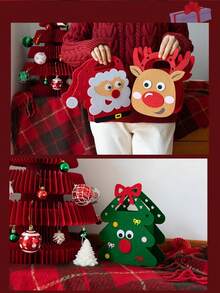 1pc Christmas Gift Bag, Gift Box, Candy Packaging Box, Snowman Creative Decor, Souvenir Gift Box, Cute Party Small Gift, Gift Bag - Multicolor - View 1