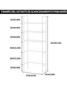 Metal Over-Toilet Shelf, Easy Installation, No Tools Required - Multicolor - View 6