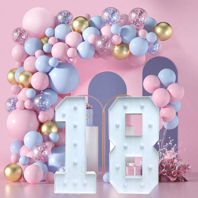 1Pc 91.5CM/36Inch Illuminated Digital Marquee Frame Numbers 0 - 9 Plug- In Lights And Stand For Party Decor Birthday & Anniversary Celebrations - 8/10pcs Cool Lights - 白色 - 查看 3