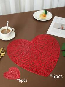 6pcs Hollow-Out PVC Anti-Slip Coasters, Easy To Clean & Wipe, Suitable For Dining Table, Holiday Banquet, Party, Bar Decoration - Multicolor - View 21