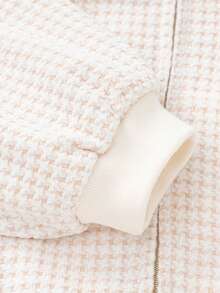 Balabala Young Girl Cute Houndstooth Autumn Baseball Jacket - Brown Tone - View 7