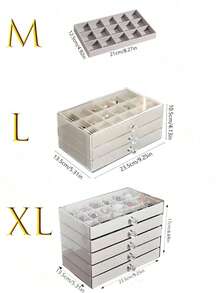 1pc, 54 Compartments, 5 Layers, Transparent, Velvet Cloth, Acrylic Jewelry Storage Box - Large Capacity Earrings, Rings, Necklaces Storage, Home And Travel Dual Use, Fade-Resistant Padded Drawer Design, Women's Gift, Modern Style Jewelry Box For Women Storage Organizer Travel Holiday Essential Fall Decor Autumn Halloween
