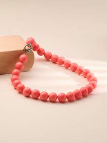 1 chiếc vòng cổ đính hạt hình trái tim màu Dopamine phong cách Bohemian thời trang, thích hợp cho trang phục hàng ngày của phụ nữ, lễ hội âm nhạc, tiệc tùng và làm quà tặng - vòng cổ - Xem 13