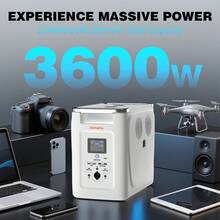Hepway Portable Power Station, 2048Wh LiFePO4 Battery, 4 Up To 3600W X-Boost Regulated AC Outlet, <10 MS UPS, Expandable To 32kWh, <30 DB Quiet, 1.5Hr Fast Charging Solar Generator For Camping,Emergency, RV, Off-Grid Living - US B Type Plug(110-127V) - View 2