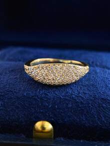 1pc Minimalist Full Cubic Zirconia Ring, 925 Sterling Silver, Simple Design, Suitable For Daily Wear, The Best Choice For Gift-Giving - Minimalist Full Zirconium Ring - View 6