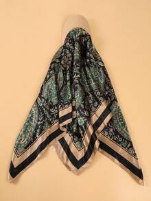 1条复古美式风格头巾，街头时尚佩斯利花纹和豹纹印花头巾，女士防晒头带 - 彩色 - 查看 14