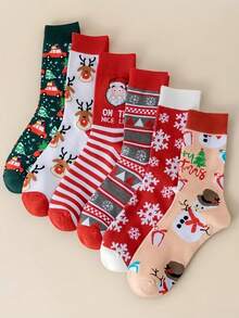 10 双随机圣诞派对男士中筒袜、秋季袜子 - 彩色 - 查看 5