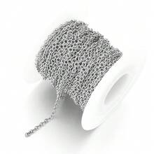 10米/卷/包不锈钢圆形十字O型链，项链，手链链，DIY珠宝配件 - 十字鏈條 - 查看 16