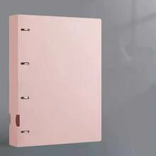 1pc Multicolor Muted Tones A4 D-Ring 4-Ring Binder File Folder, 11-Hole Suitable For Loose Leaf Binder - Multicolor - View 9
