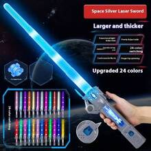 Đồ chơi kiếm laser đổi màu 24 màu mới, lưỡi kép có thể thu vào, đồ chơi chiến đấu cho trẻ em, thiết bị biến hình hai đầu cho trẻ em, gậy phát sáng huỳnh quang 7 màu, kiếm chiến đấu gậy huỳnh quang cho trẻ em - Nhiều màu - Xem 15