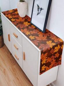 Fall Thanksgiving Maple Leaf Linen Table Runner Dresser Scarves Party Decor Reusable Farmhouse Kitchen Dining Table Runner Thanksgiving Decorations - Multicolor - View 6