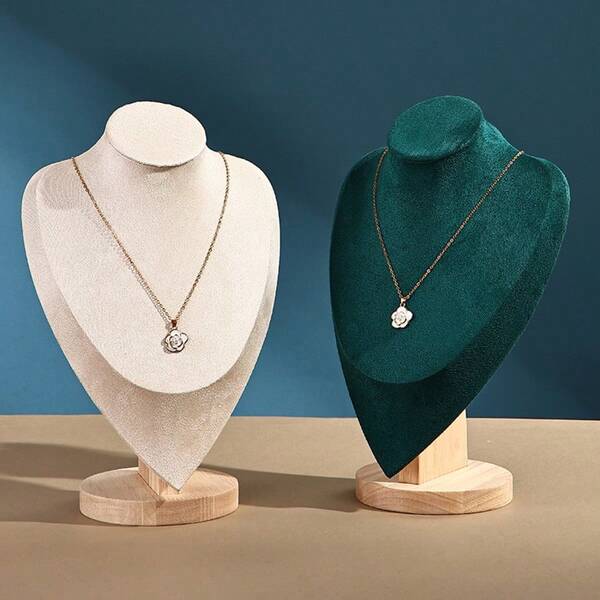 Velvet Portrait Necklace Display Pendant Organizer, Jewelry Display Stand, Jewelry Bust Model, Necklace Pendant Display Cabinet For Women Storage Organizer Travel Holiday Essential Fall Decor Autumn Halloween