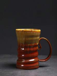 1个500毫升窑烧陶瓷早餐牛奶杯，大容量家用杯，饮水杯，窑烧耳形杯，创意简约复古陶瓷家用办公水杯，厚陶浓缩咖啡杯，复古陶瓷杯，窑烧杯，咖啡杯，手工大容量水杯，厚陶杯 - 彩色 - 查看 16