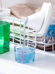 1pc Multi-Functional Laundry Detergent Dispenser - Large Capacity Transparent Acrylic Storage Box With Measuring Cup For Laundry Room, Bathroom Organization - Perfect For Washing Powder, Beads, Softener, Bleach, Soda Or Pet Food Storage - Ideal For Homeowners, Pet Owners, Busy Moms - Great For Housewarming Gifts & Spring Cleaning Supplies