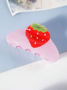 1pc New Creative Strawberry Claw Clip, Casual Summer Beach Hair Claw Hair Clip, Elegant Hair Accessories Fashion Hair Clutch Elegant Hair Jaw Clip - Multicolor - View 6