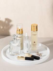 1 件梳妆台托盘，硅胶圆形托盘装饰性收纳整理器适用于浴室马桶水箱卧室厨房台面，珠宝收纳梳妆台托盘适用于蜡烛、乳液瓶、化妆品，大理石白色 - 彩色 - 查看 8