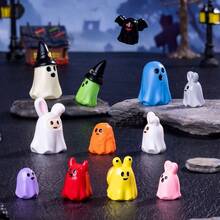 Creative Glow-In-The-Dark Mini Ghost DIY Kit: Miniature Halloween Decor, Desktop Ornament, Perfect For Festivals, Birthdays, And Halloween Gifts - Multicolor - View 9